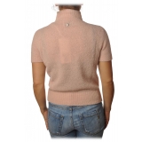 Dondup - Short-Sleeved Turtleneck Pullover - Pink - Knitwear - Luxury Exclusive Collection