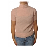 Dondup - Short-Sleeved Turtleneck Pullover - Pink - Knitwear - Luxury Exclusive Collection
