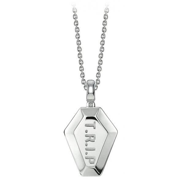 NESS1 - Pocket Coffin Collana Oro Bianco 18kt e Diamante - Time Collection - Collana Artigianale - Alta Qualità Luxury