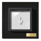 NESS1 - Pocket Coffin Collana Oro Bianco 18kt e Diamante - Time Collection - Collana Artigianale - Alta Qualità Luxury