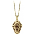 NESS1 - Pocket Coffin Collana Oro Giallo 9kt e Diamanti - Time Collection - Collana Artigianale - Alta Qualità Luxury
