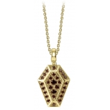 NESS1 - Pocket Coffin Necklace 9kt Yellow Gold and Diamonds - Time Collection - Handcrafted Necklace - High Quality Luxury