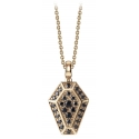NESS1 - Pocket Coffin Necklace 9kt Rose Gold and Diamonds - Time Collection - Handcrafted Necklace - High Quality Luxury