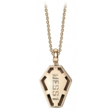 NESS1 - Pocket Coffin Collana Oro Rosa 9kt e Diamanti - Time Collection - Collana Artigianale - Alta Qualità Luxury