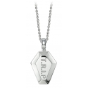 NESS1 - Pocket Coffin Necklace 9kt White Gold and Diamond - Time Collection - Handcrafted Necklace - High Quality Luxury