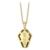 NESS1 - Pocket Coffin Collana Oro Giallo 9kt e Diamante - Time Collection - Collana Artigianale - Alta Qualità Luxury