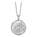 NESS1 - Compass Necklace 9kt White Gold and Diamonds - Time Collection - Handcrafted Necklace - High Quality Luxury