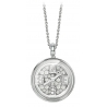 NESS1 - Compass Necklace 9kt White Gold and Diamonds - Time Collection - Handcrafted Necklace - High Quality Luxury