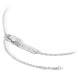 NESS1 - Compass Necklace 9kt White Gold and Diamond - Time Collection - Handcrafted Necklace - High Quality Luxury