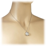 NESS1 - Alarm Necklace 18kt White Gold and Diamonds - Time Collection - Handcrafted Necklace - High Quality Luxury