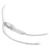NESS1 - Alarm Collana Oro Bianco 9kt e Diamanti - Time Collection - Collana Artigianale - Alta Qualità Luxury