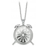 NESS1 - Alarm Collana Oro Bianco 9kt e Diamante - Time Collection - Collana Artigianale - Alta Qualità Luxury