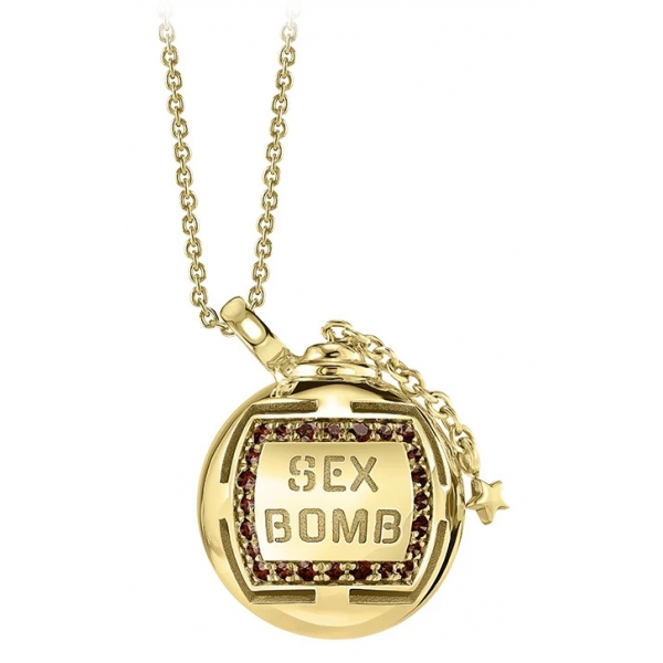 NESS1 - Sex Bomb Necklace 18kt Yellow Gold and Diamonds - Sex Bomb Collection - Handcrafted Necklace - High Quality Luxury
