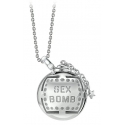 NESS1 - Sex Bomb Collana Oro Bianco 18kt e Diamante - Sex Bomb Collection - Collana Artigianale - Alta Qualità Luxury