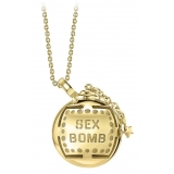 NESS1 - Sex Bomb Collana Oro Giallo 18kt e Diamante - Sex Bomb Collection - Collana Artigianale - Alta Qualità Luxury