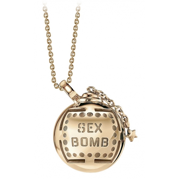 NESS1 - Sex Bomb Collana Oro Rosa 18kt e Diamante - Sex Bomb Collection - Collana Artigianale - Alta Qualità Luxury