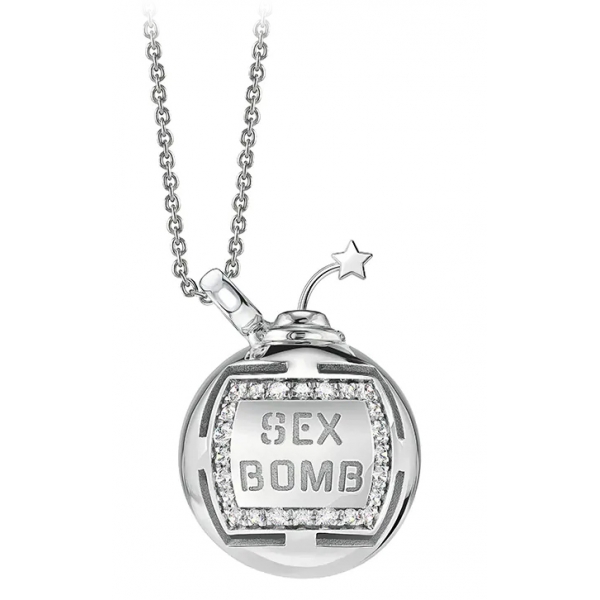 Ness1 Sex Bomb Necklace 9kt White Gold And Diamonds Sex Bomb Collection Handcrafted 