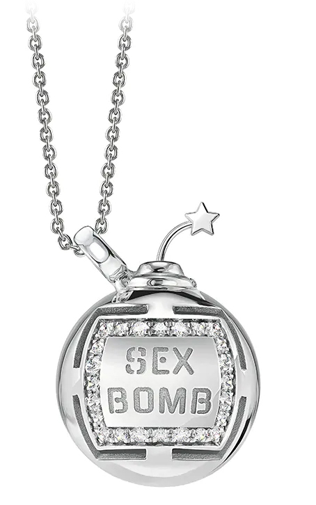 NESS1 Sex Bomb Necklace 9kt White Gold and Diamonds Sex Bomb  