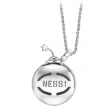 NESS1 - Sex Bomb Collana Oro Bianco 9kt e Diamanti - Sex Bomb Collection - Collana Artigianale - Alta Qualità Luxury