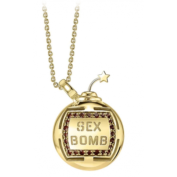 NESS1 - Sex Bomb Necklace 9kt Yellow Gold and Diamonds - Sex Bomb Collection - Handcrafted Necklace - High Quality Luxury