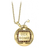 NESS1 - Sex Bomb Collana Oro Giallo 9kt e Diamanti - Sex Bomb Collection - Collana Artigianale - Alta Qualità Luxury
