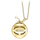 NESS1 - Sex Bomb Collana Oro Giallo 9kt e Diamanti - Sex Bomb Collection - Collana Artigianale - Alta Qualità Luxury