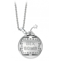 NESS1 - Sex Bomb Collana Oro Bianco 9kt e Diamante - Sex Bomb Collection - Collana Artigianale - Alta Qualità Luxury