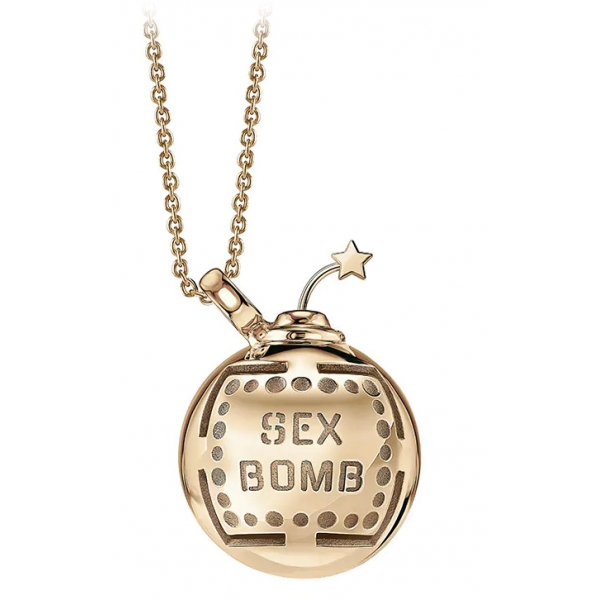 NESS1 - Sex Bomb Collana Oro Rosa 9kt e Diamante - Sex Bomb Collection - Collana Artigianale - Alta Qualità Luxury