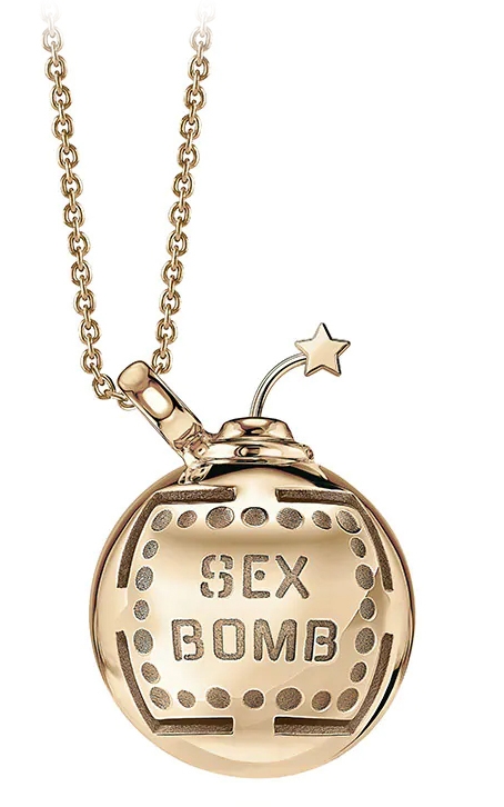 NESS1 Sex Bomb Collana Oro Rosa 9kt e Diamante Sex Bomb  