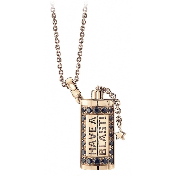 NESS1 - Have A Blast Necklace 18kt Rose Gold and Diamonds - Sex Bomb Collection - Handcrafted Necklace - High Quality Luxury