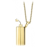 NESS1 - Have A Blast Necklace 9Kt Yellow Gold and Diamonds - Sex Bomb Collection - Handcrafted Necklace - High Quality Luxury
