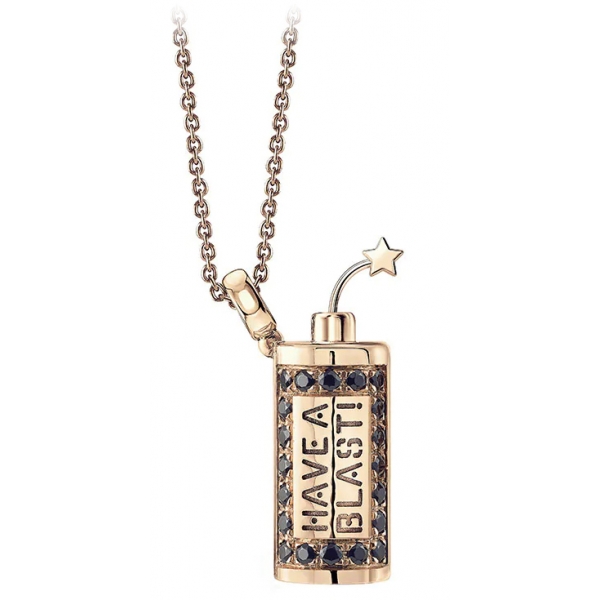 NESS1 - Have A Blast Necklace 9Kt Rose Gold and Diamonds - Sex Bomb Collection - Handcrafted Necklace - High Quality Luxury