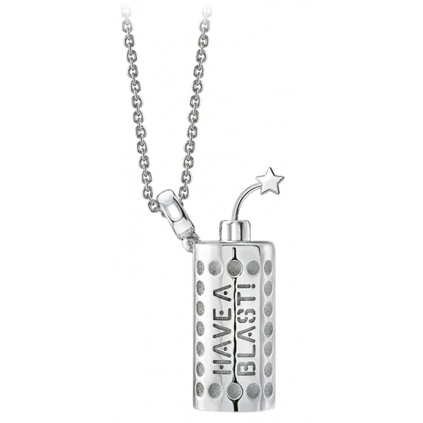 NESS1 - Have A Blast Necklace 9Kt White Gold and Diamond - Sex Bomb Collection - Handcrafted Necklace - High Quality Luxury