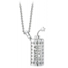 NESS1 - Have A Blast Collana Oro Bianco 9Kt e Diamante - Sex Bomb Collection - Collana Artigianale - Alta Qualità Luxury