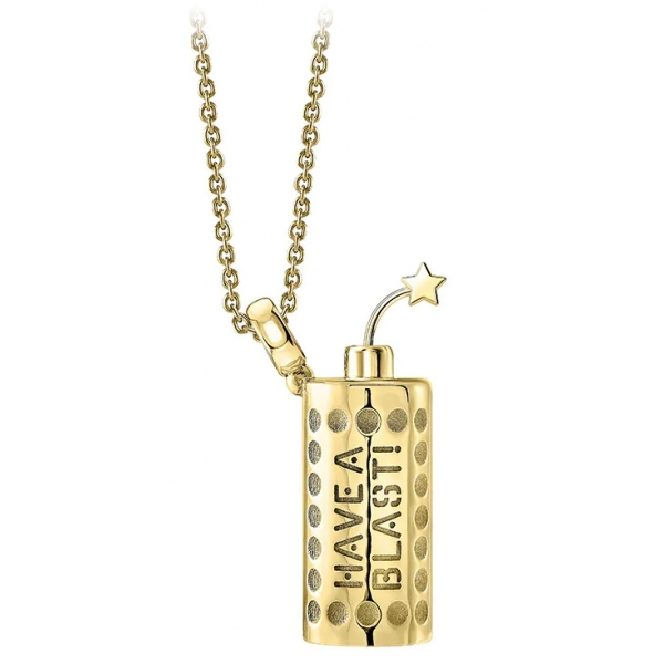 NESS1 - Have A Blast Necklace 9Kt Yellow Gold and Diamond - Sex Bomb Collection - Handcrafted Necklace - High Quality Luxury