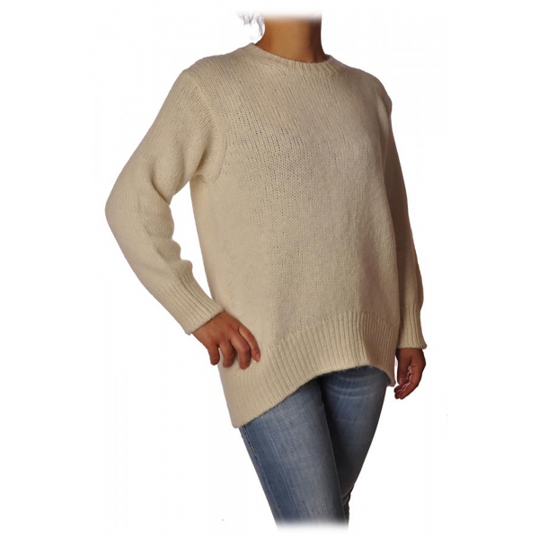 Dondup - Pullover with Opening Detail - White - Knitwear - Luxury Exclusive Collection