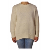 Dondup - Pullover with Opening Detail - White - Knitwear - Luxury Exclusive Collection