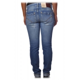 Dondup - Monroe Model Jeans in Ruined Canvas - Blue - Trousers - Luxury Exclusive Collection