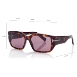 Tom Ford - Silvano Sunglasses - Occhiali da Sole Squadrati - Havana Bionda - FT0989 - Occhiali da Sole - Tom Ford Eyewear
