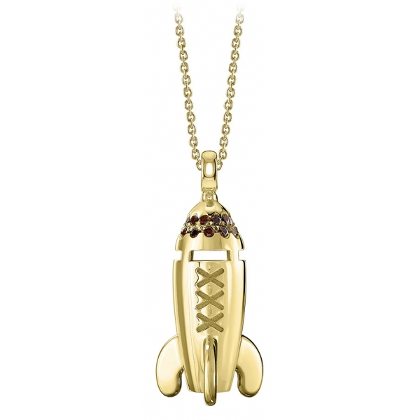 NESS1 - Mixxxile Collana Oro Giallo 9Kt e Diamanti - Sex Bomb Collection - Collana Artigianale - Alta Qualità Luxury