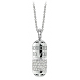 NESS1 - Pill.Ola Necklace 18Kt White Gold and Diamonds - Drug Collection - Handcrafted Necklace - High Quality Luxury