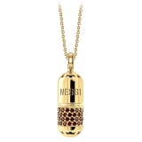 NESS1 - Pill.Ola Necklace 18Kt Yellow Gold and Diamonds - Drug Collection - Handcrafted Necklace - High Quality Luxury