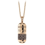 NESS1 - Pill.Ola Necklace 18Kt Rose Gold and Diamonds - Drug Collection - Handcrafted Necklace - High Quality Luxury