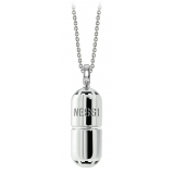 NESS1 - Pill.Ola Necklace 18Kt White Gold and Diamond - Drug Collection - Handcrafted Necklace - High Quality Luxury