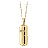 NESS1 - Pill.Ola Necklace 18Kt Yellow Gold and Diamond - Drug Collection - Handcrafted Necklace - High Quality Luxury