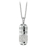 NESS1 - Pill.Ola Necklace 9Kt White Gold and Diamonds - Drug Collection - Handcrafted Necklace - High Quality Luxury
