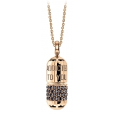 NESS1 - Pill.Ola Necklace 9Kt Rose Gold and Diamonds - Drug Collection - Handcrafted Necklace - High Quality Luxury