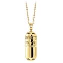 NESS1 - Pill.Ola Necklace 9Kt Yellow Gold and Diamond - Drug Collection - Handcrafted Necklace - High Quality Luxury