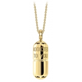 NESS1 - Pill.Ola Necklace 9Kt Yellow Gold and Diamond - Drug Collection - Handcrafted Necklace - High Quality Luxury