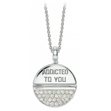 NESS1 - M.D.M.A Necklace 18Kt White Gold and Diamonds - Drug Collection - Handcrafted Necklace - High Quality Luxury